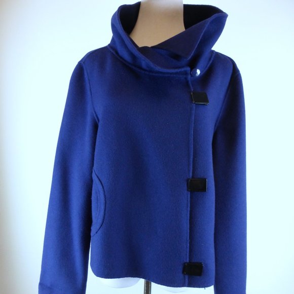 new CAROLE LITTLE purple 100% WOOL JACKET M / L